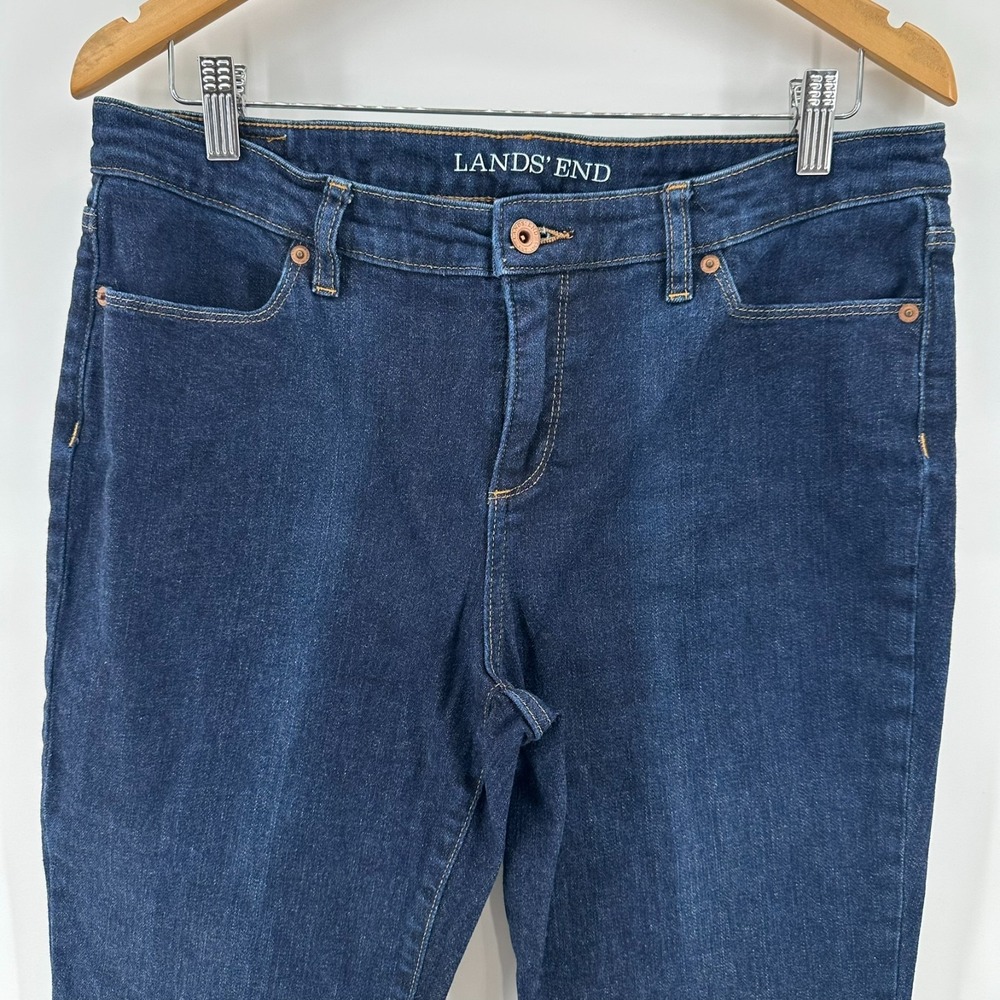 Land's End Jeans Womens 12P Blue Denim Classic 4 Pocket Design Bootcut Leg